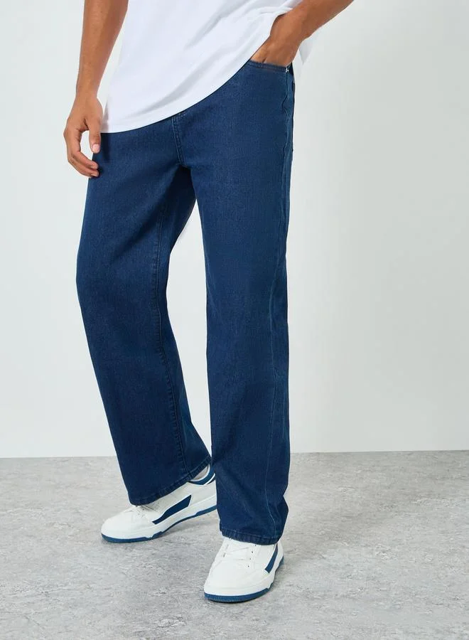 Styli Men Dark Blue Loose Fit Jeans